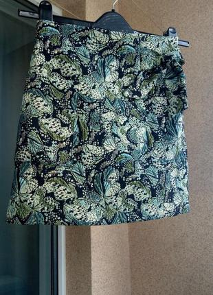 Красивая оригигальная юбка мини из жакарда zara5 фото