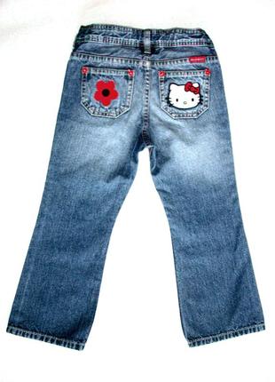 Фірмові джинси кльош hello kitty р.104-110, бавовна, тонкий джинс, весна літо4 фото