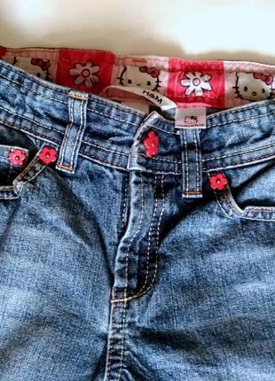 Фірмові джинси кльош hello kitty р.104-110, бавовна, тонкий джинс, весна літо3 фото