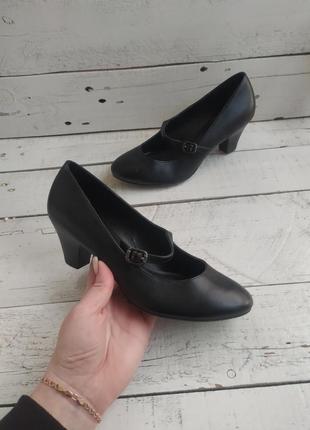 Новые классические черные туфли на маленьком каблуке graceland 37p