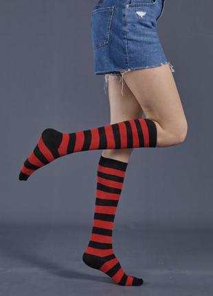 Гольфы красно - черные на ногу 22-26 см