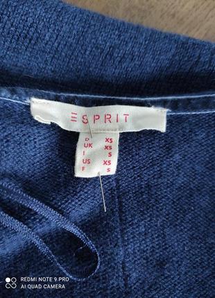 Кофта синяя esprit кашемир шерсть🐑 миди,36-38,xs, s3 фото