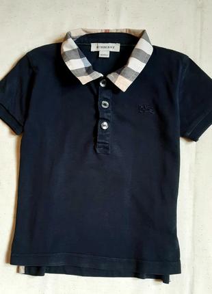Рубашка поло burberry англия оригинал черная на 1,5 года (81см)1 фото