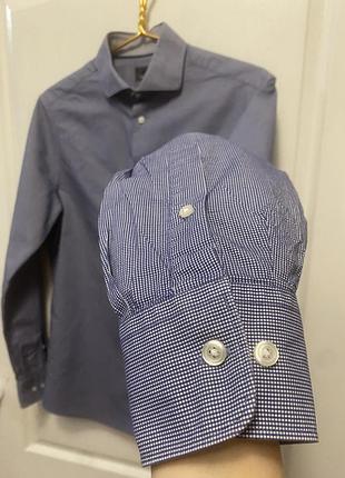 Темно синяя рубашка с длинным рукавом от h&amp;m