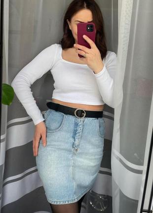 Джинсовая юбка юбка тренд jeanswear