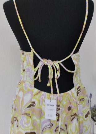Стильное платье сарафан трапеция,котон,верх резинка, откройте спинка, цветочный принт5 фото