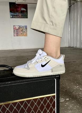 Класні кросівки nike dunk low disrupt pale ivory black бежеві з білим 36-45 р