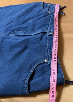 Джинсовая коттоновая синяя юбка с разрезами5 фото