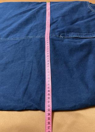 Джинсовая коттоновая синяя юбка с разрезами6 фото