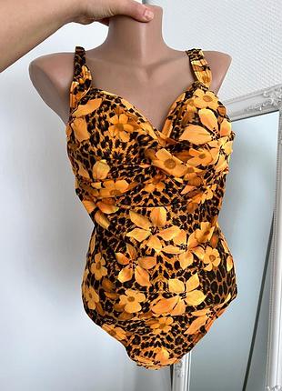 Суцільний купальник 46b з чашками купальник великого розміру леопардовий купальник