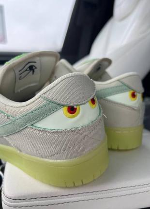 Текстильные кроссовки nike sb dunk neon mummy (светятся в темноте)4 фото