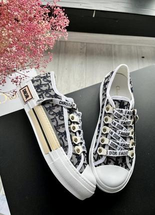 Розкішні жіночі кеди у стилі dior b23 low logo black grey