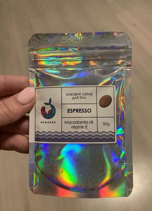 Скраб для тела mermade espresso, кофейный 50 g2 фото