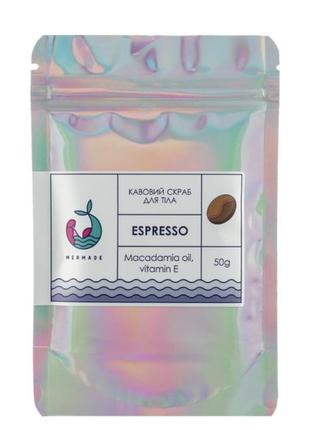 Скраб для тела mermade espresso, кофейный 50 g