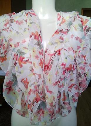 Романтичный шарф платок палантин на резиночках цветочный принт1 фото