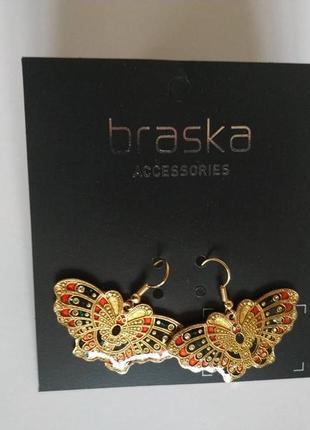 Braska емальовані сережки метелик метелики золоті