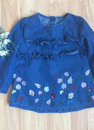 Фирменная блузка tu малышке 1-1,5 года состояние новой.