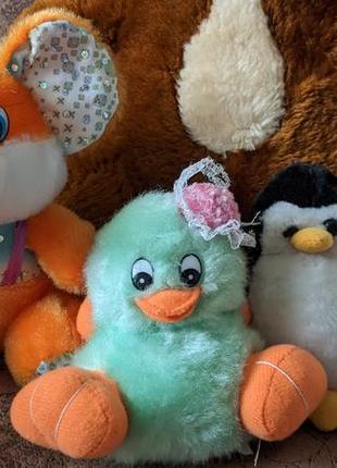 Мягкие игрушки, чебурашка, цыпленок, мишка, пингвин, мышка4 фото