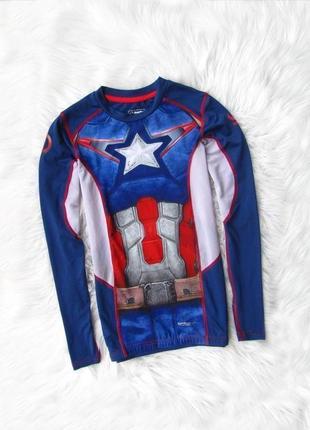 Спортивна компресійна термо кофта лонгслів sondico captain america капітан америка marvel