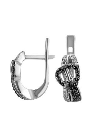 Серьги серебряные с цирконием идеал 2753/9рч