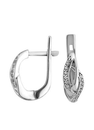 Сережки срібні з цирконієм іскристість 2395/9р