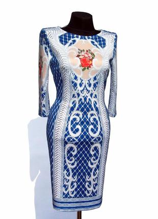 Распродажа. эффектное платье стиль raw, синее. турецкий трикотаж. р. 42-46