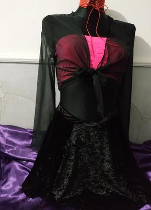 Юбка бархатная из мраморного бархата