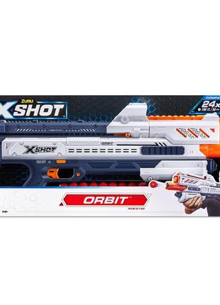 X-shot скорострельный бластер excel chaos  new orbit  (24 шарика)