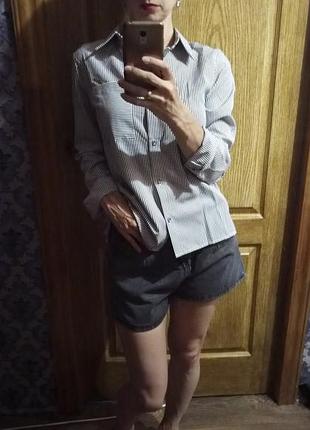 Рубашка в полоску с интересной спинкой