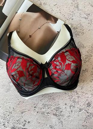 80,85,90,95,100е бюстгальтер на чашку е, чорно-червоний ліфчик без поролону