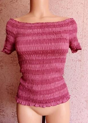 Футболка, блуза, топ резинка с открытыми плечами