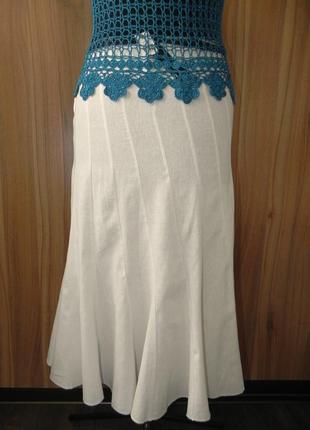 Красивая натуральная белая юбка в комплекте с поясом от мирового бренда2 фото