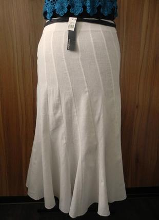 Красивая натуральная белая юбка в комплекте с поясом от мирового бренда3 фото