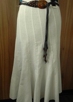 Красивая натуральная белая юбка в комплекте с поясом от мирового бренда7 фото