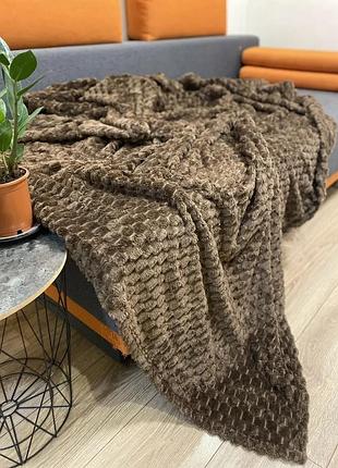 Плед покрывало бамбук крокодил размер евро 200х230 см цвет коричневый
