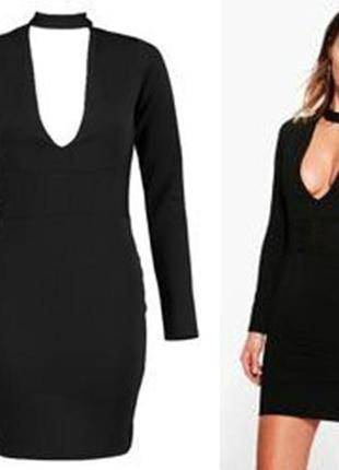 Чорна сукня boohoo night р36 нова бірки