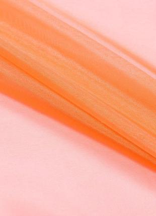 Ткань органза ярко-оранжевая