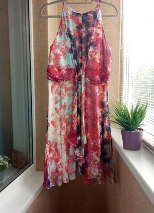 Красивое летнее платье миди в принт бабочки2 фото