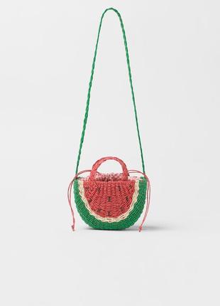 Стильна сумка сумочка плетена кавун zara1 фото