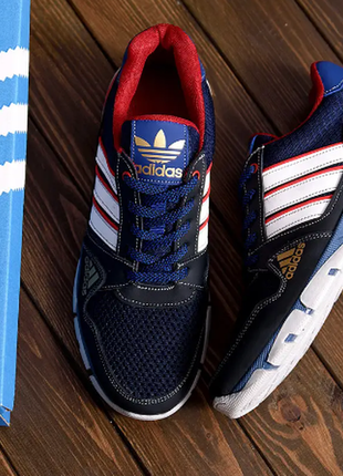 Чоловічі кросівки літні сітка adidas tech flex blue с 900 син4 фото