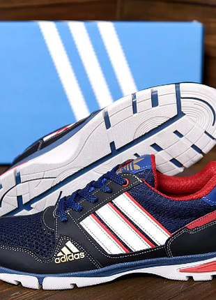 Чоловічі кросівки літні сітка adidas tech flex blue с 900 син