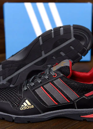 Мужские кроссовки летние сетка adidas tech flex black с 901 черн