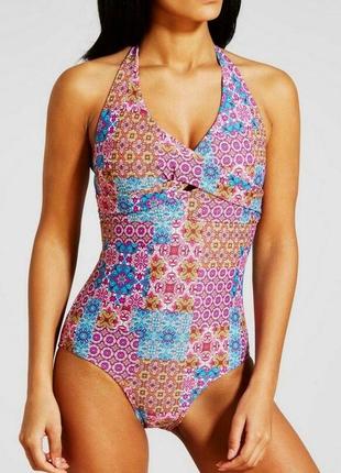 Красочный слитный купальник с утягивающим эффектом (размер 4-5хл)