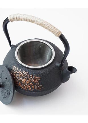 Чайник чавунний тецубін з ситом "півонії" 1100мл3 фото