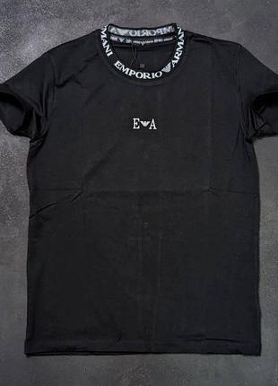 Брендові чоловічі футболки / чорна футболка армані чоловіча