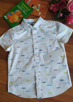 Красивая хлопковая рубашка на хлопчике f&amp;f на 3-4 рока