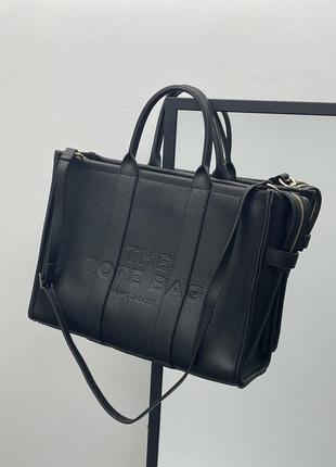 Сумка женская marc jacobs big tote bag black leather