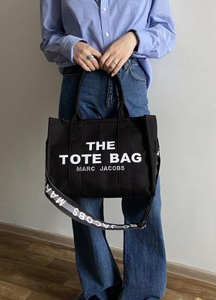 Сумка жіноча marc jacobs the large tote bag black textile