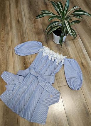 Суперовое мини платье в полоску