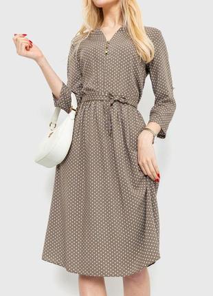 Платье в горох цвет мокко  размер s fa_006838